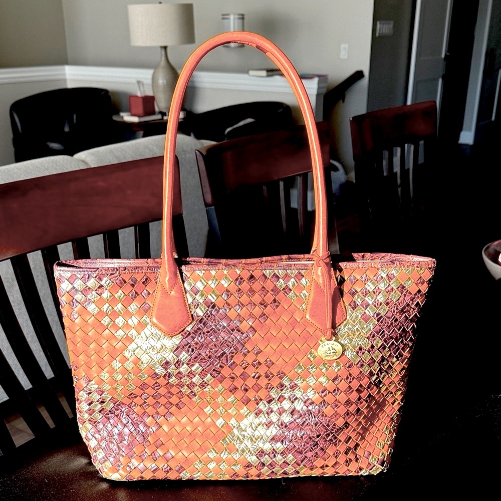 Beautiful brown, caramel and gold Brahmin tote